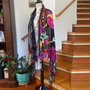 Aremar Women's Scarf‎ Beech Blanket Wrap Purple Punta Cana Dolphin Design